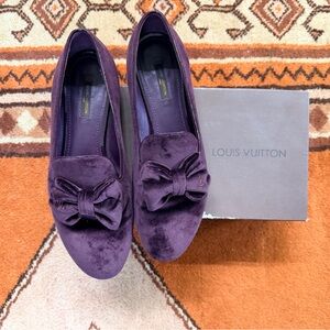 Louis Vuitton “Suit Up” Purple Velvet Women's Loafers